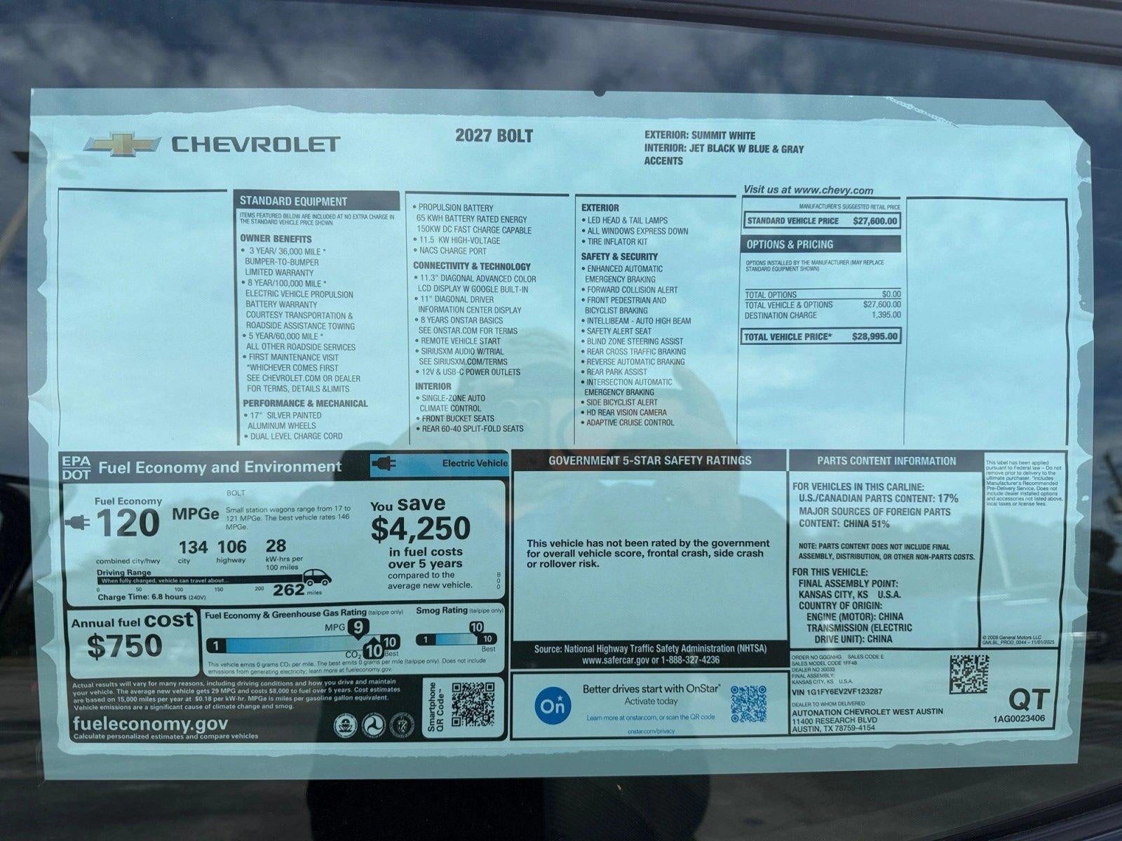 2027 Chevrolet Bolt FWD 4dr LT
