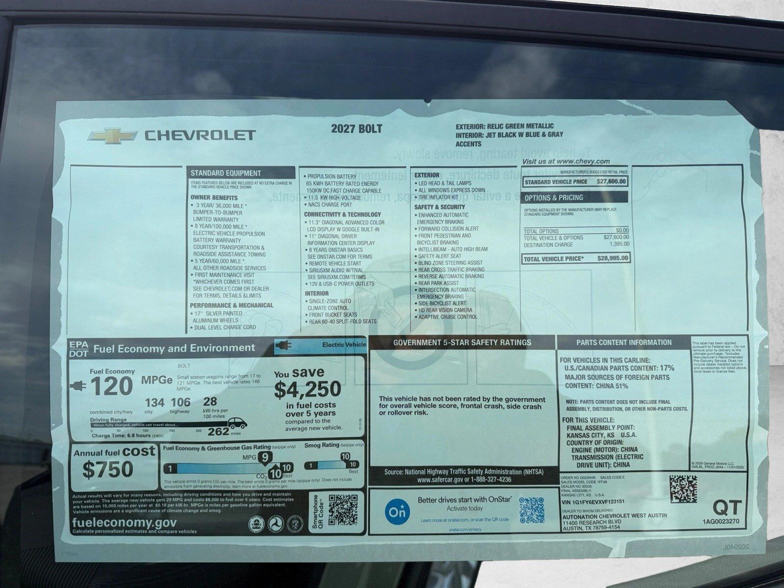 2027 Chevrolet Bolt FWD 4dr LT
