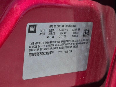 2014 Chevrolet Cruze Sedan 1LT (Automatic)