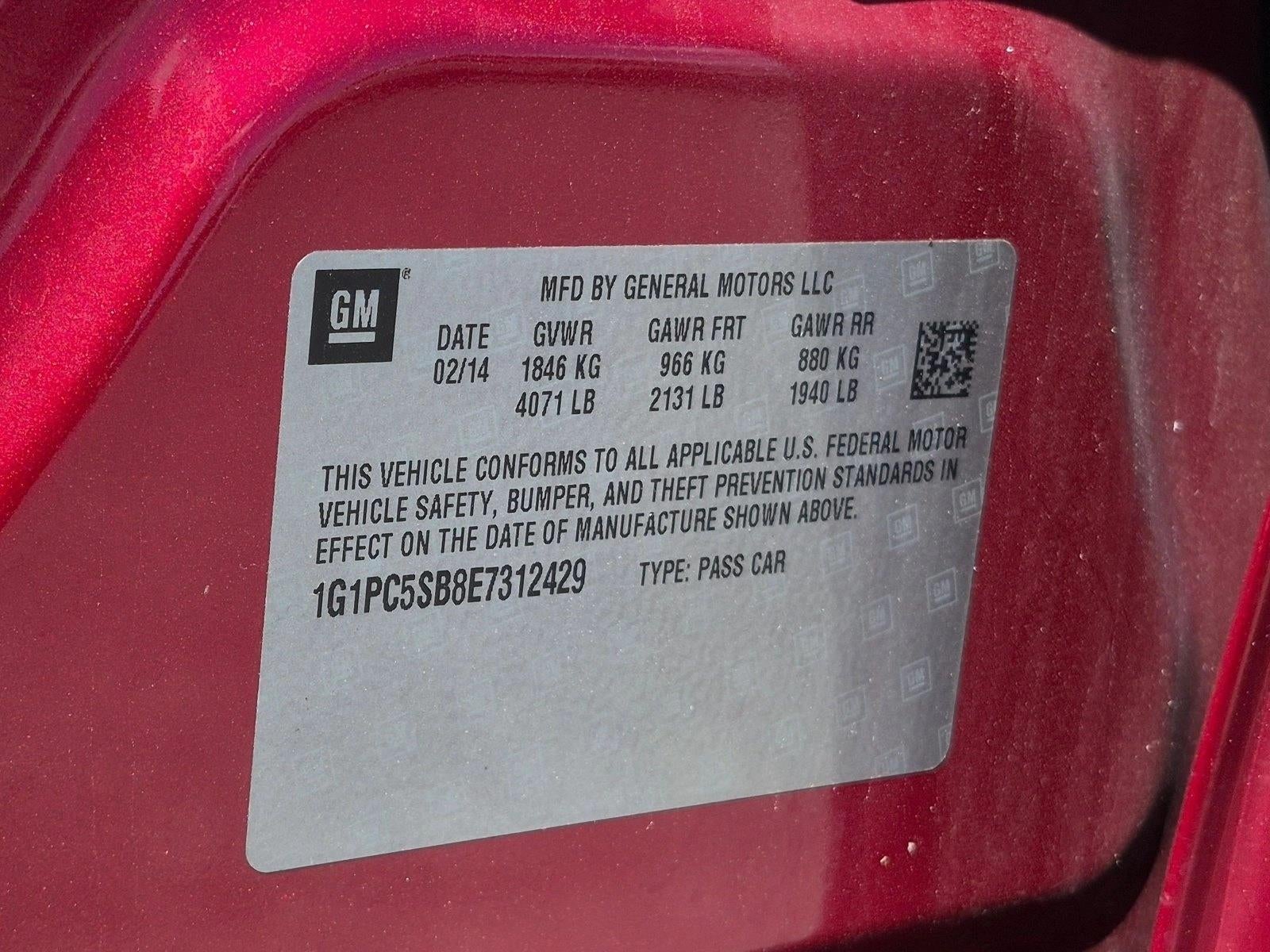 2014 Chevrolet Cruze Sedan 1LT (Automatic)