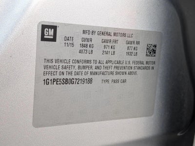 2016 Chevrolet Cruze Limited Sedan 1LT (Automatic)