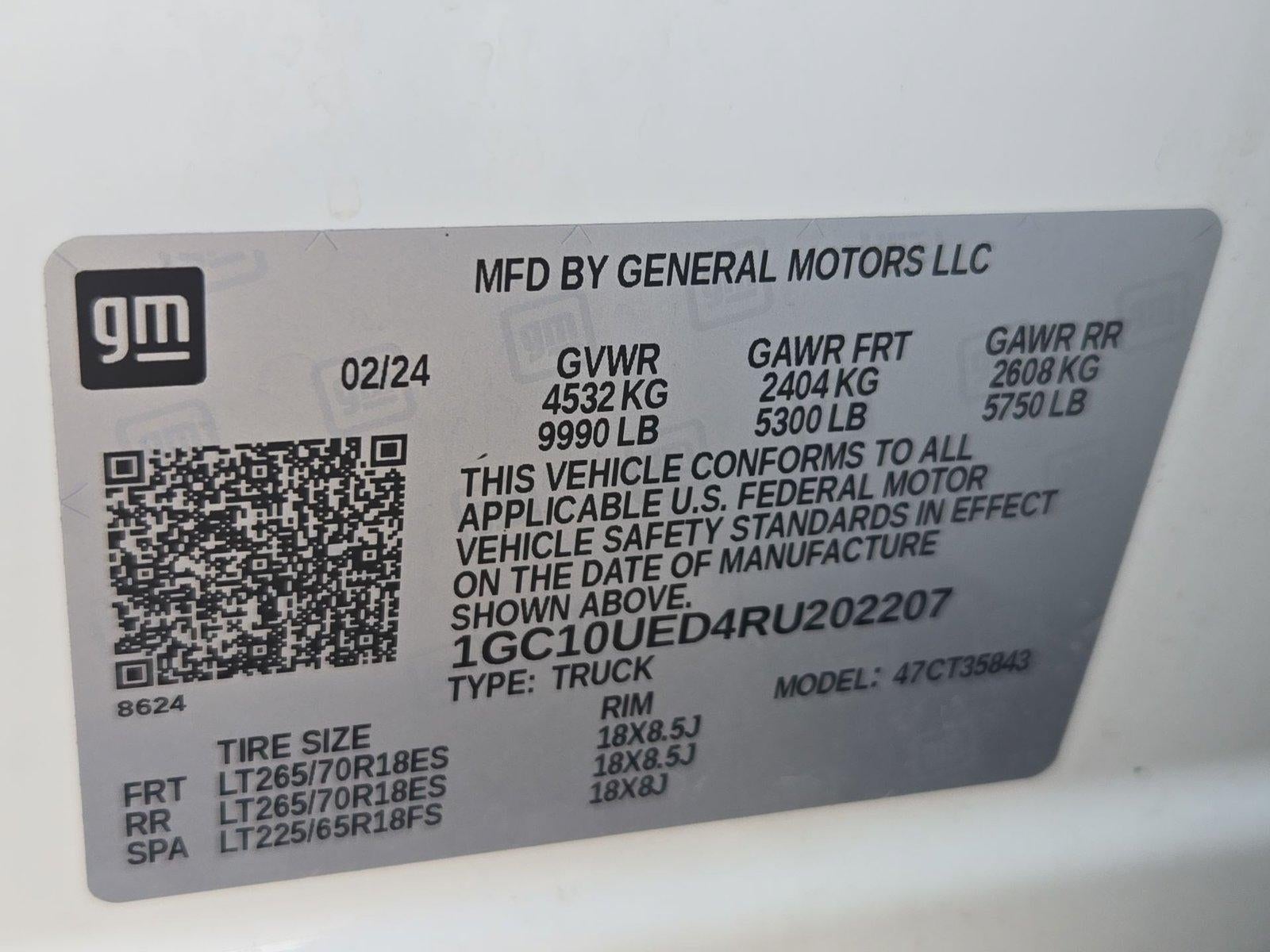 2024 Chevrolet Silverado EV e4WD Crew Cab Work Truck w/3WT