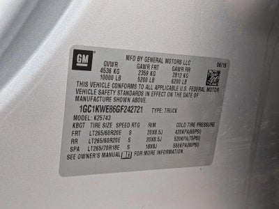 2016 Chevrolet Silverado 2500 HD Crew Cab Standard Box 4-Wheel Drive LTZ