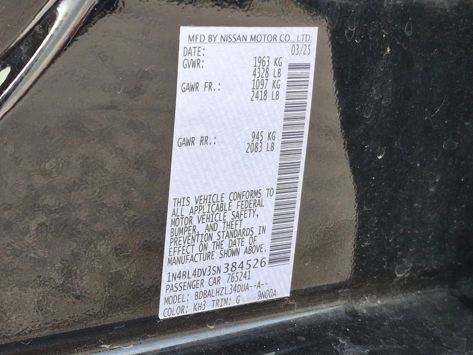 2025 Nissan Altima SV FWD