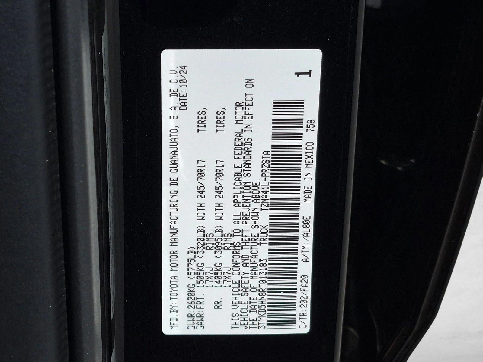 2024 Toyota Tacoma 2WD SR Double Cab 5' Bed AT (Natl)