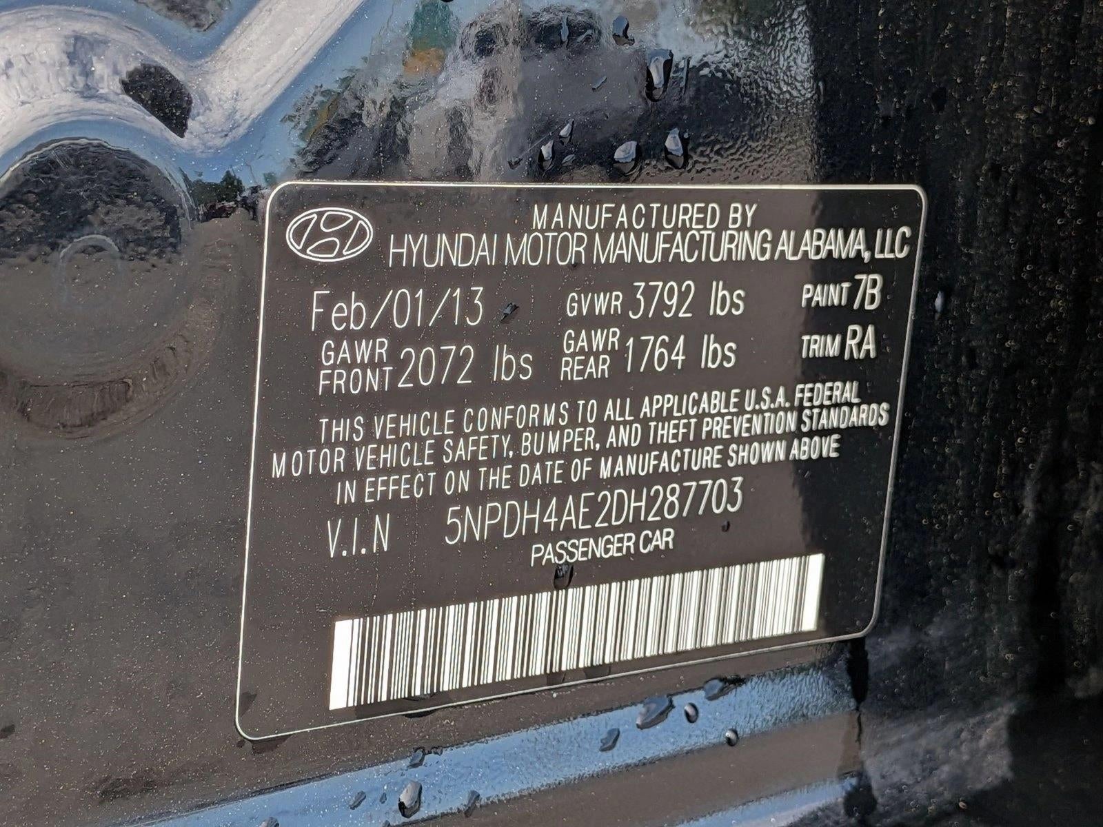 2013 Hyundai Elantra 4dr Sdn Auto GLS PZEV