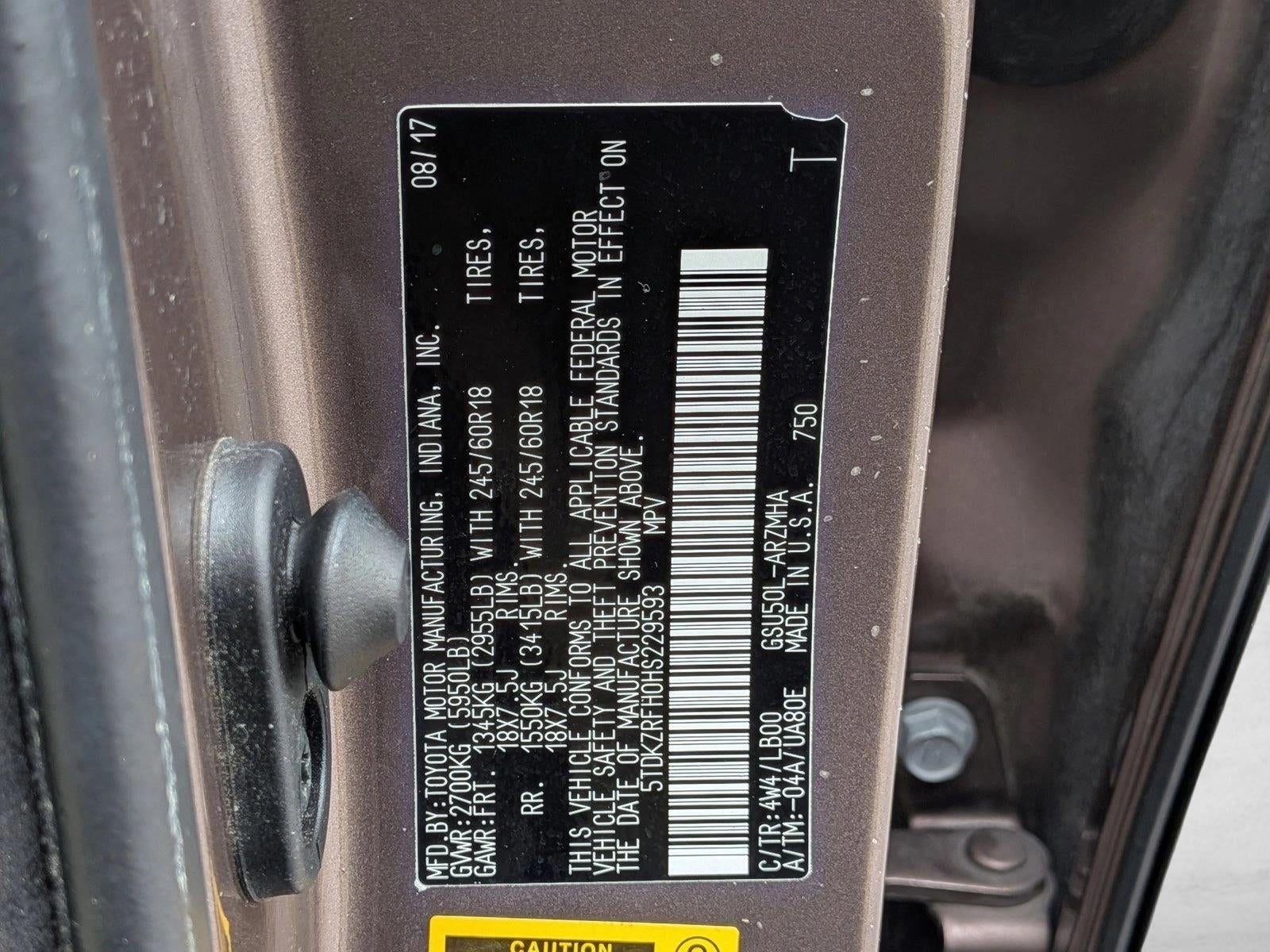 2017 Toyota Highlander XLE V6 FWD (Natl)