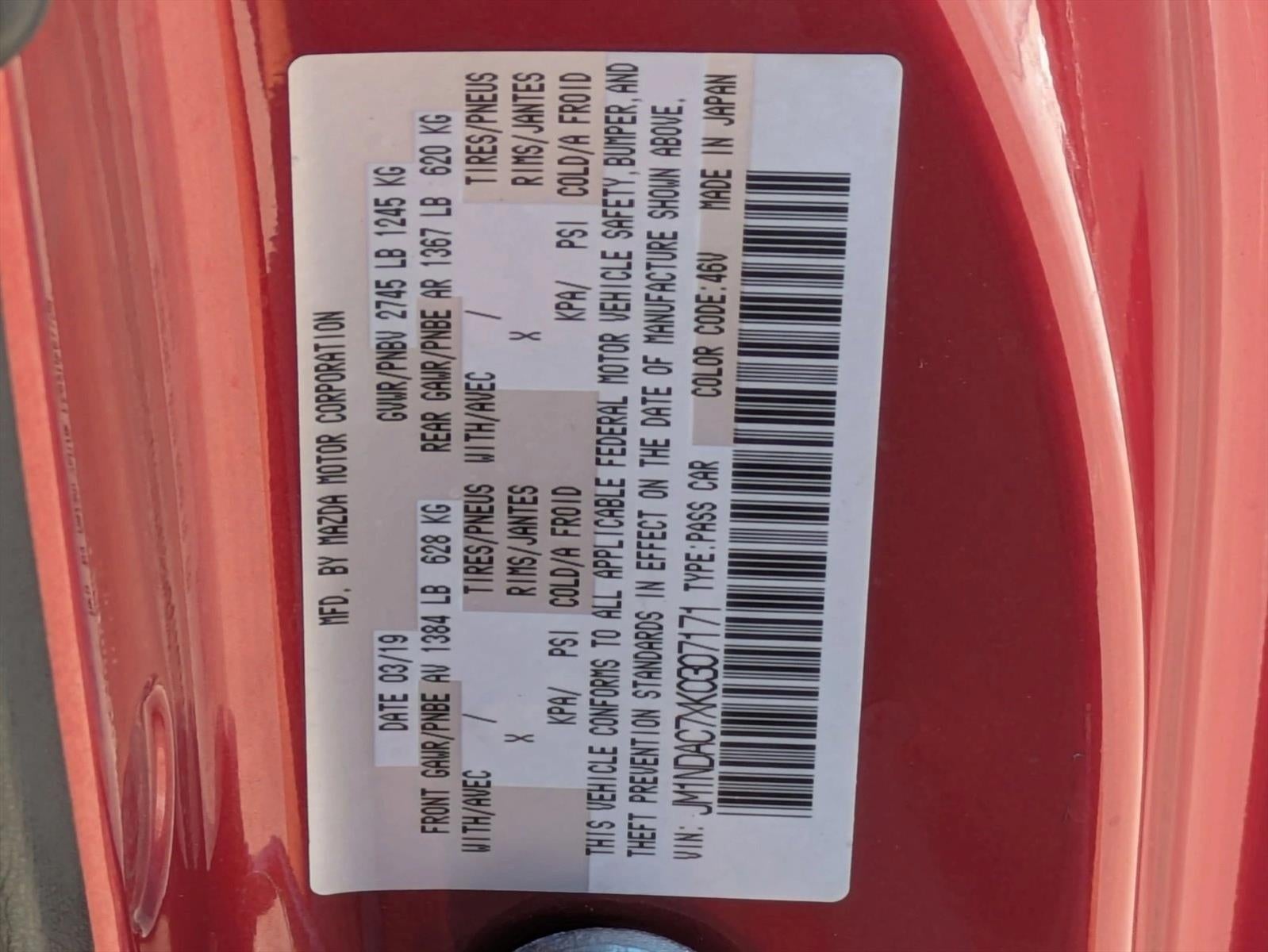 2019 Mazda Mazda MX-5 Miata Club Manual