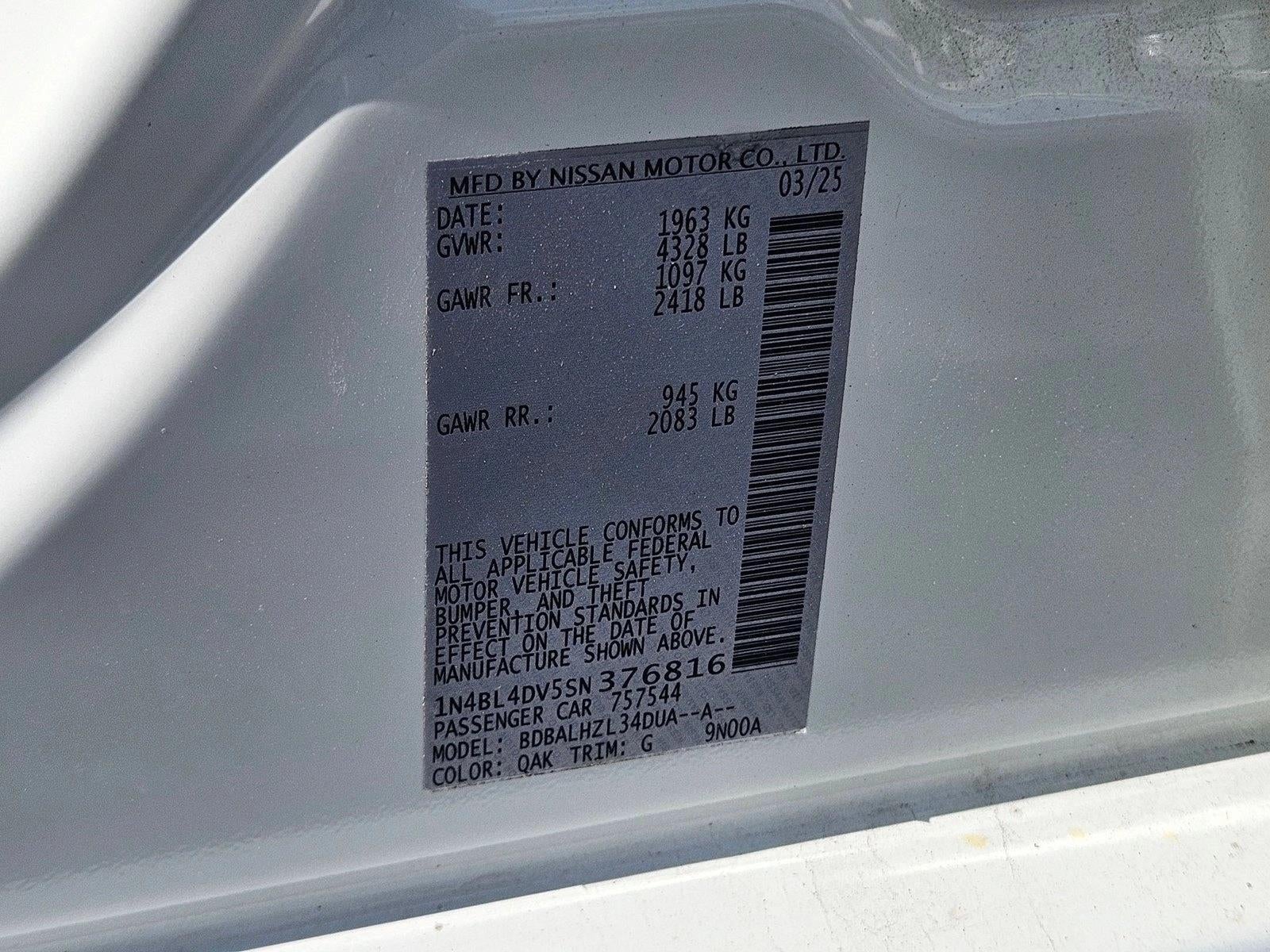 2025 Nissan Altima SV