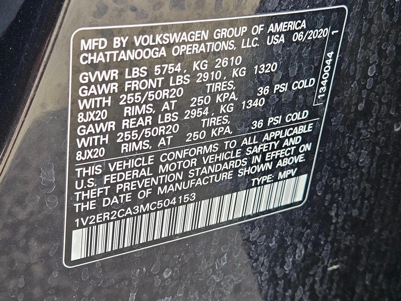 2021 Volkswagen Atlas 3.6L V6 SEL