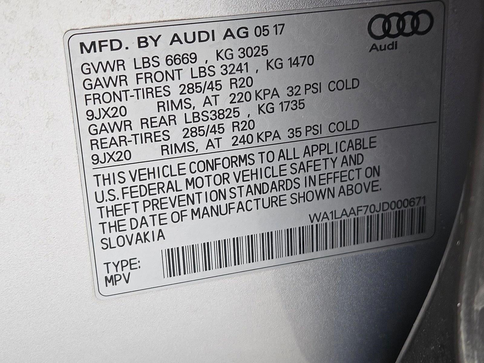 2018 Audi Q7 Premium Plus