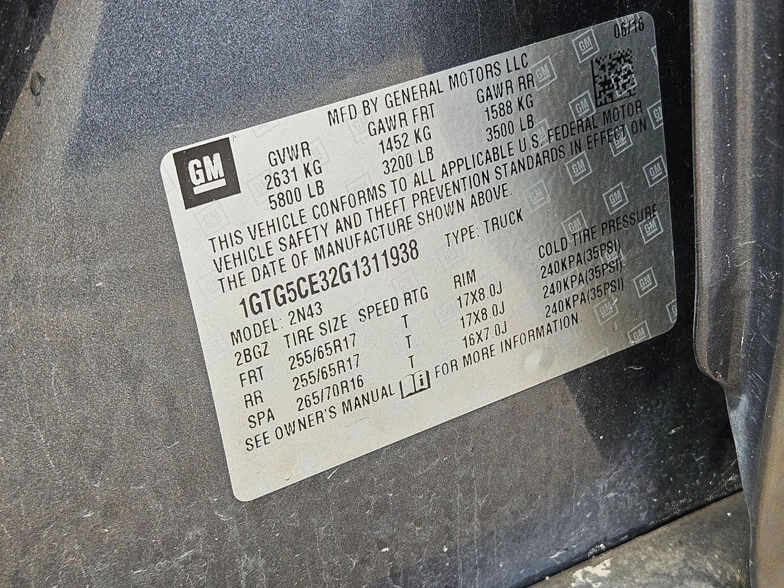 2016 GMC Canyon 2WD SLE