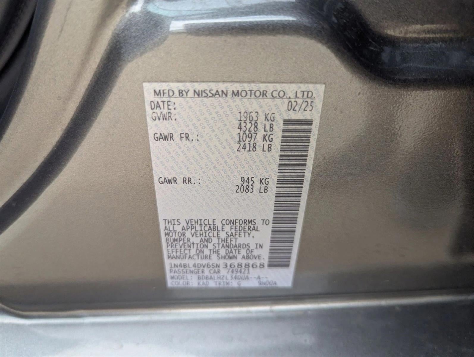 2025 Nissan Altima SV