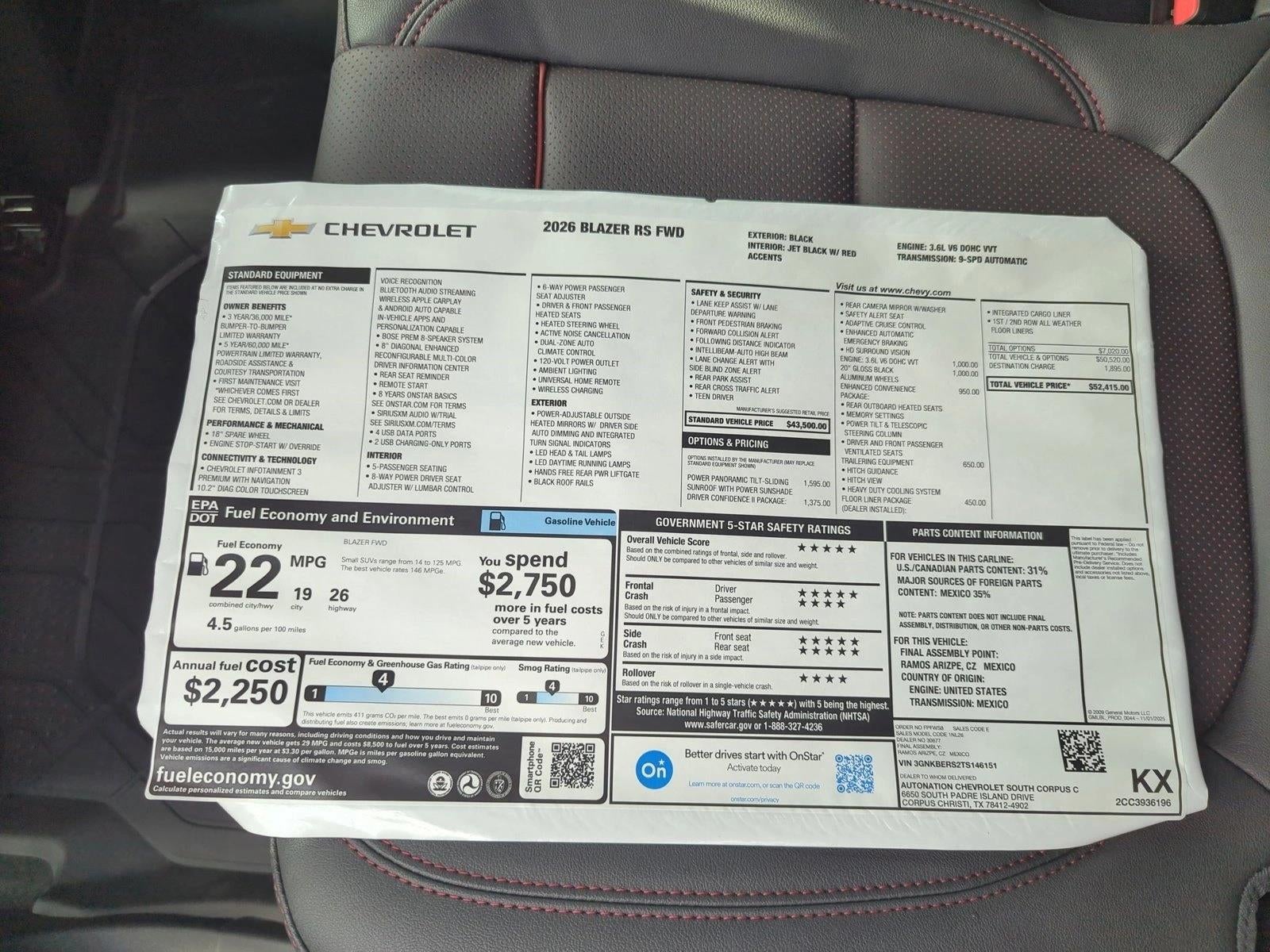 2026 Chevrolet Blazer RS