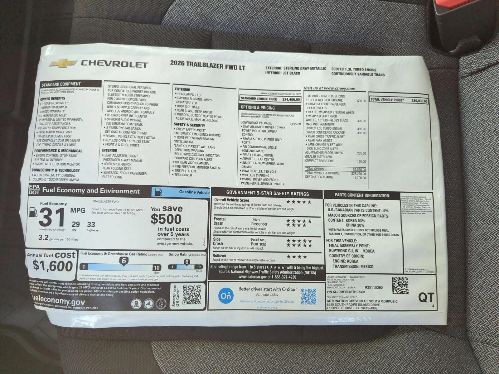 2026 Chevrolet Trailblazer LT