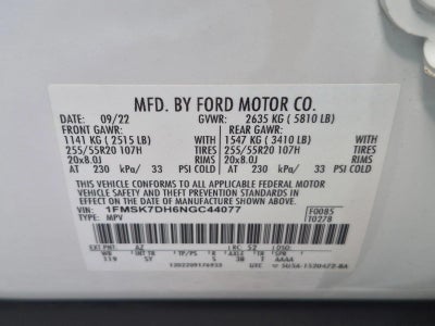 2022 Ford Explorer XLT RWD