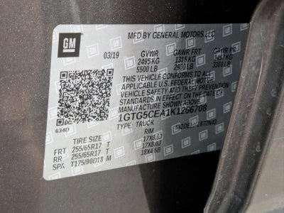 2019 GMC Canyon Crew Cab Short Box 2-Wheel Drive SLE