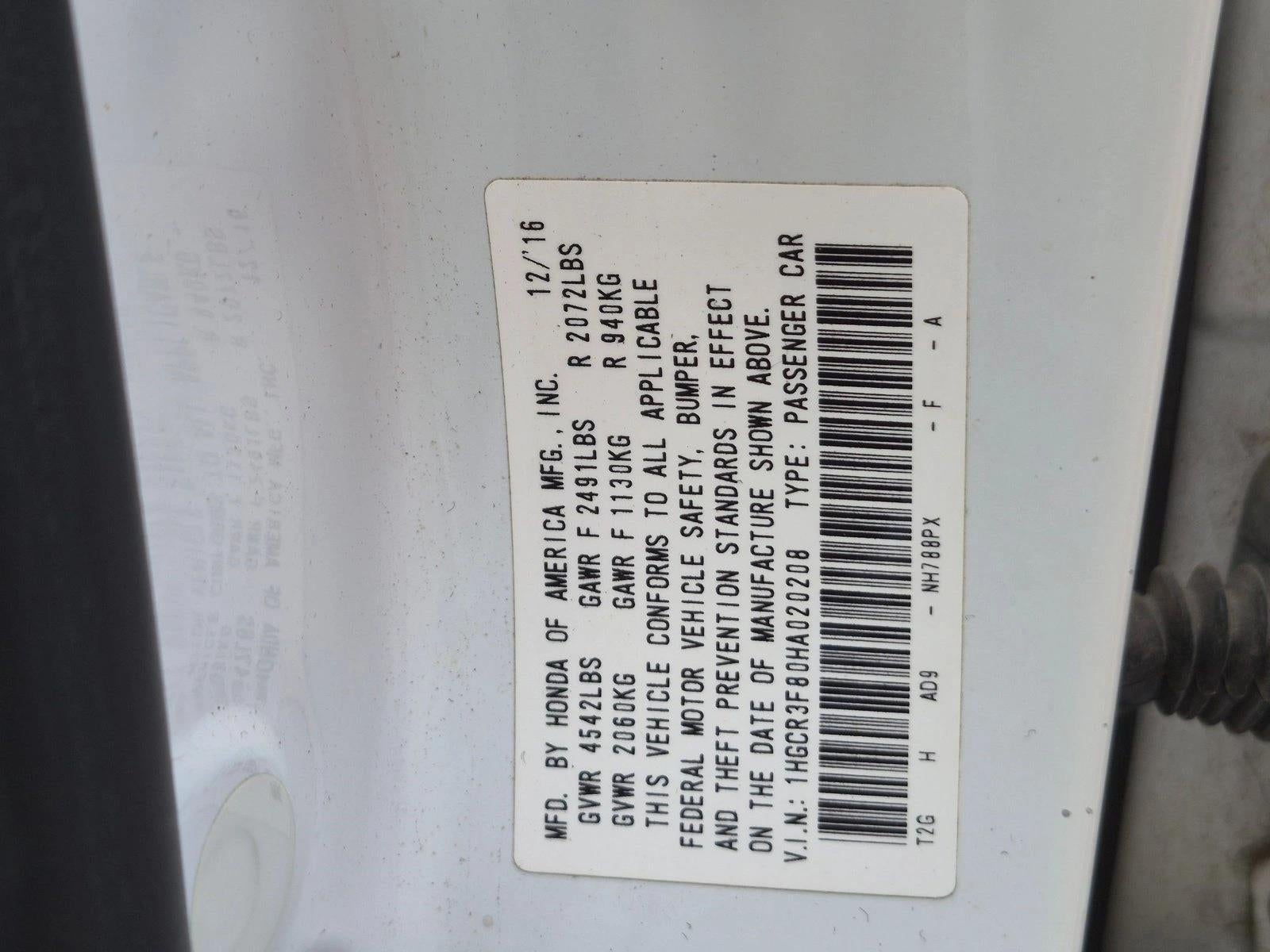 2017 Honda Accord Sedan EX-L V6 Automatic