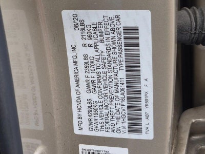 2020 Honda Accord Sedan LX 1.5T CVT