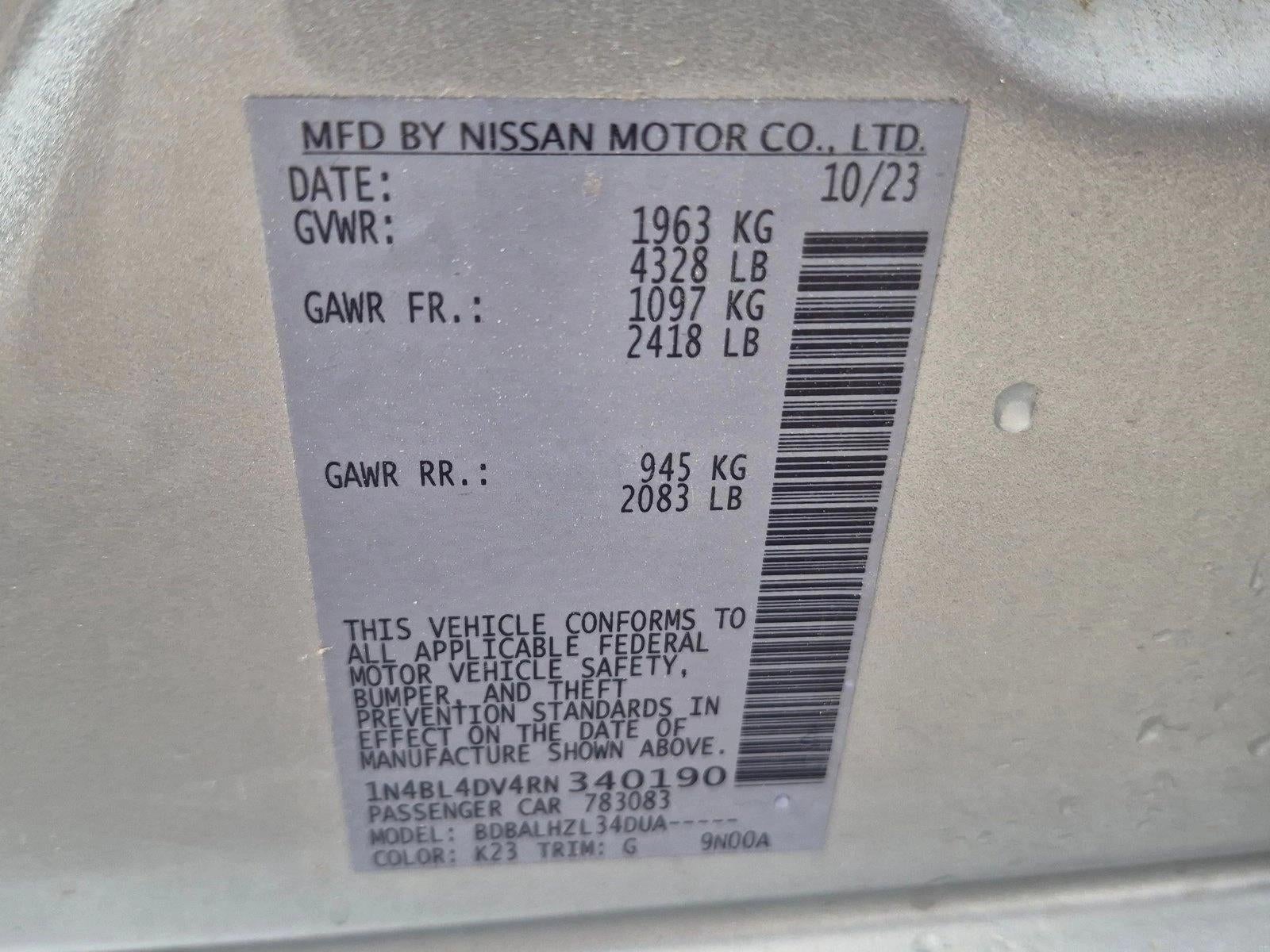 2024 Nissan Altima 2.5 SV Sedan