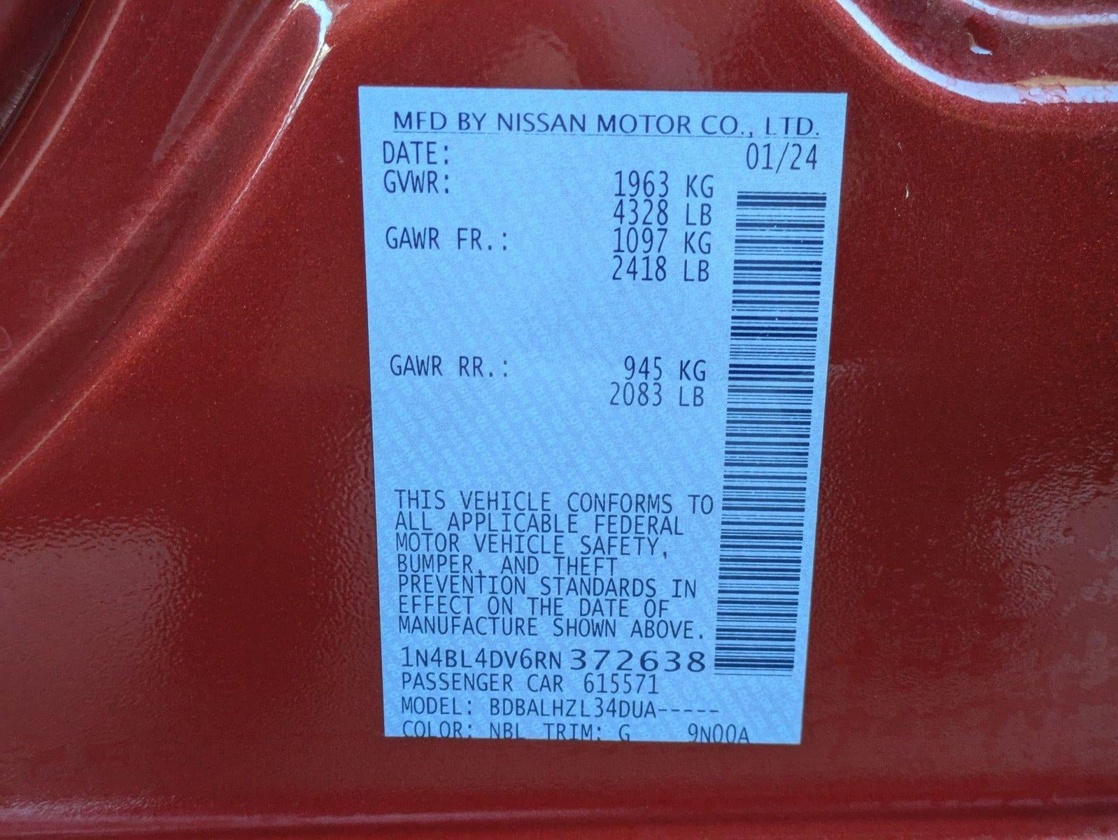 2024 Nissan Altima 2.5 SV Sedan