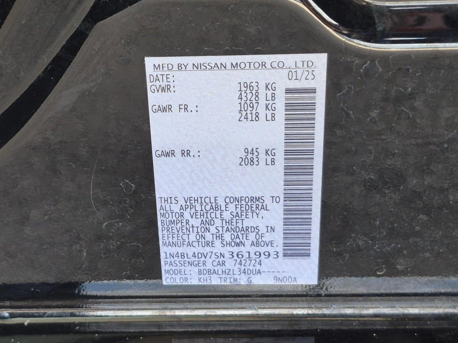 2025 Nissan Altima SV FWD