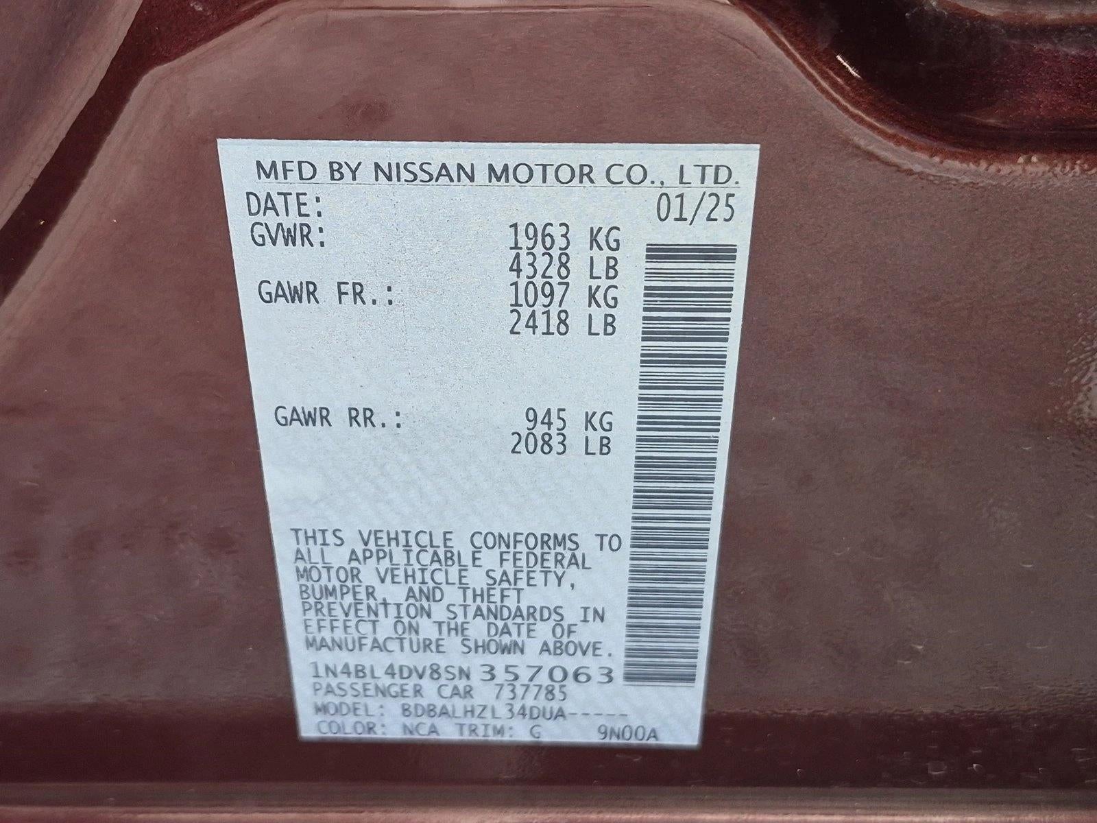 2025 Nissan Altima SV FWD