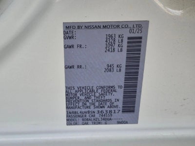 2025 Nissan Altima SV FWD