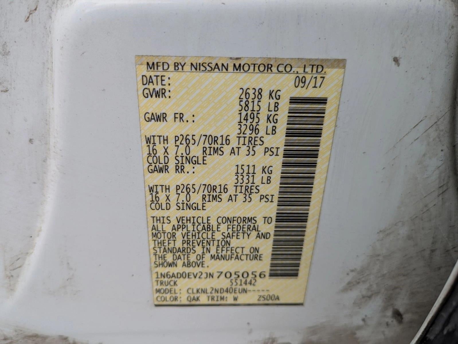 2018 Nissan Frontier Crew Cab 4x4 SV V6 Auto