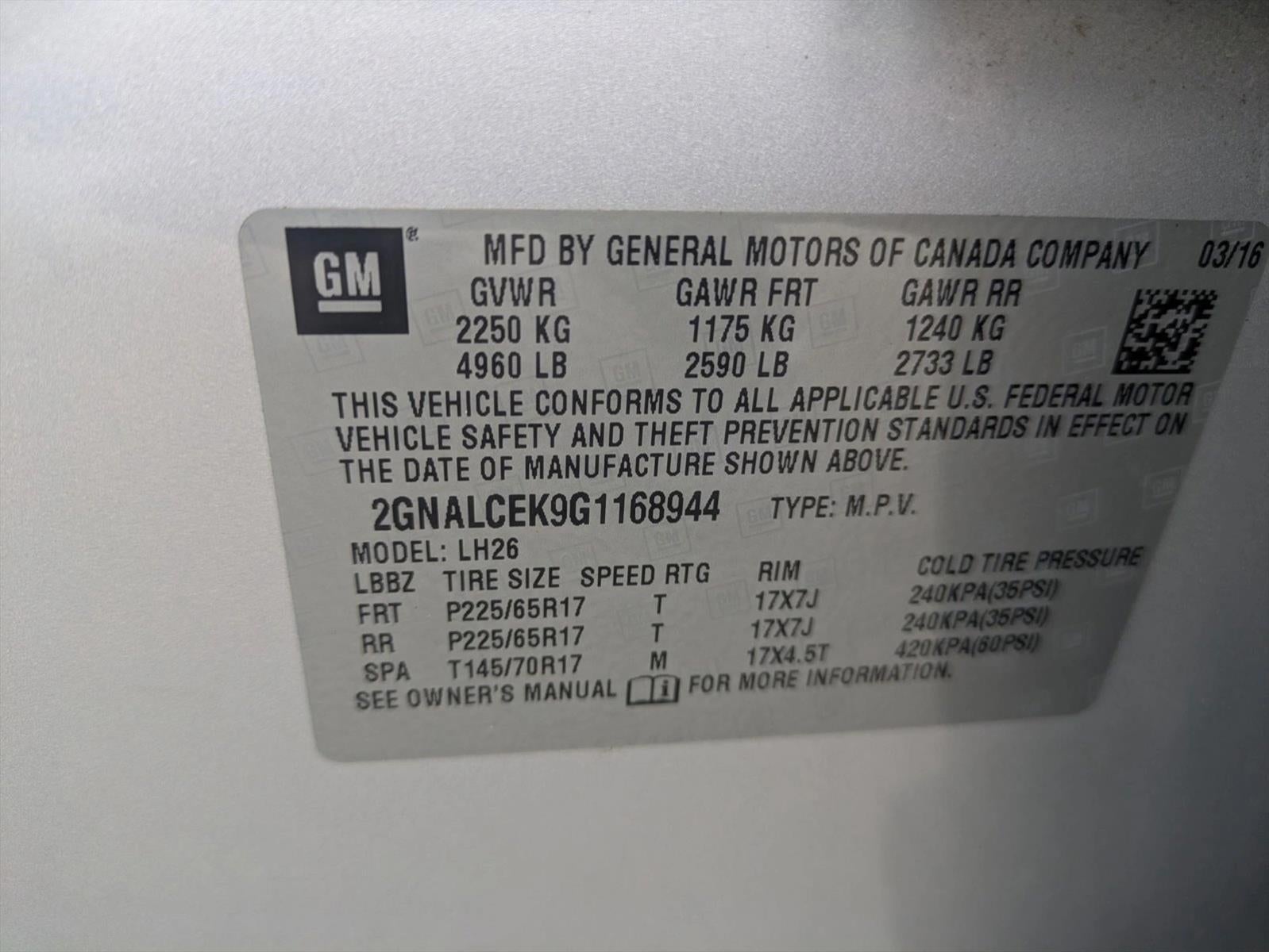 2016 Chevrolet Equinox FWD LT