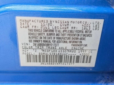 2021 Nissan Sentra SR CVT