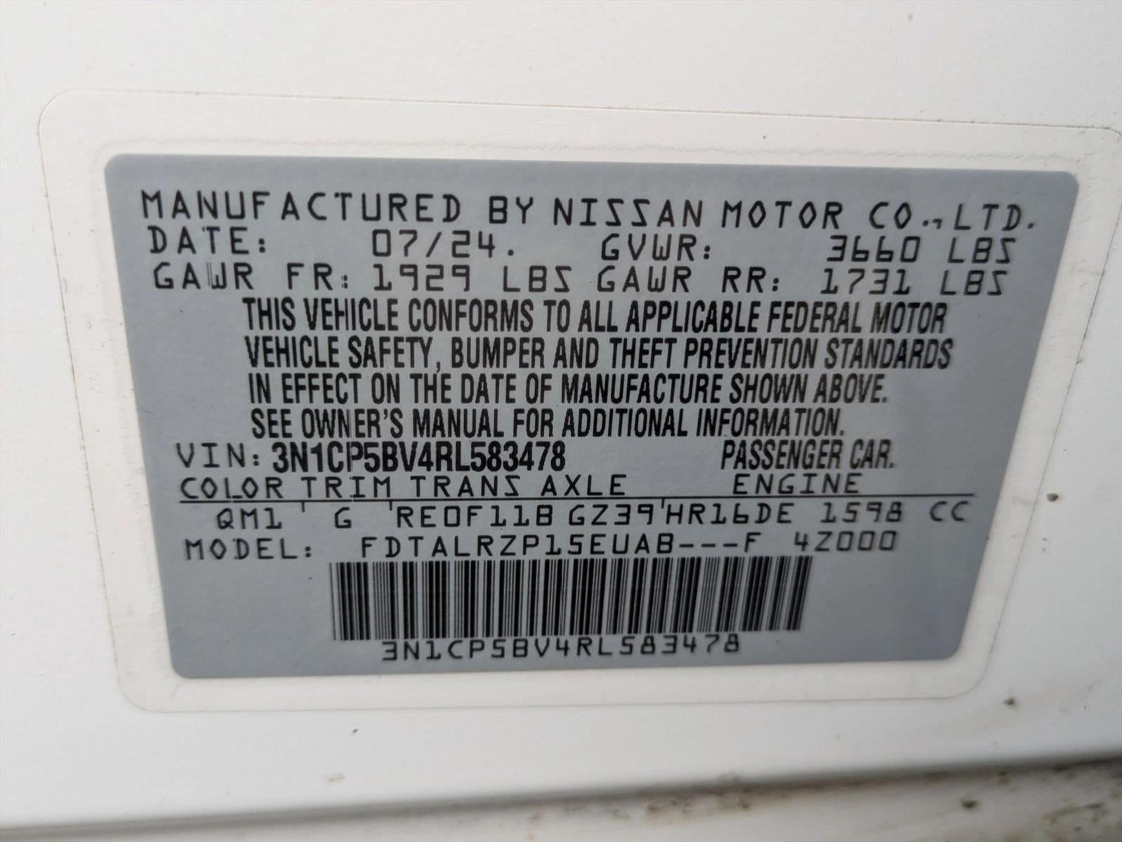 2024 Nissan Kicks S FWD