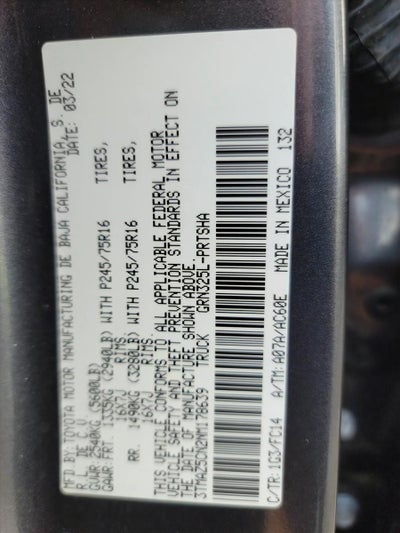 2022 Toyota Tacoma 2WD 2WD SR5 Double Cab 5' Bed V6 AT (GS)